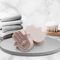Candyer Nouveau Design Personnalisé Lot de 4 Moules en Silicone Hamsa pour la Fabrication de Savon, Outils de Pâtisserie, Moule à Bougie en Silicone, Moule Fatima en Silicone