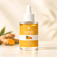 Serum Wajah Vitamin C Kojic Acid Kunyit Private Label, Mencerahkan, Melembapkan, Anti Penuaan, 30ml Botol Pipet Kaca, Perawatan Kulit