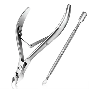 Wholesale Custom Logo Nippers Double Spring Nail Plier Cutticle Nipper Toes Dead Skin Pliers Trimming Nail Nipper Kit