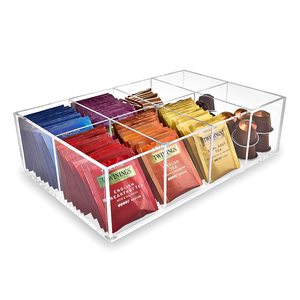 Rõ ràng Acrylic túi trà tổ chức 8 ngăn Cà phê Pod chủ lưu trữ Giá hộp Countertop trà trạm đứng - Product Image 2