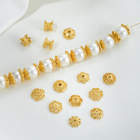 Perles en forme de fleur double face couleur or sable, accessoires de bijoux à faire soi-même, matériaux pour bracelets et colliers faits à la main