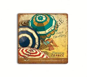 Vintage Pin-up Girl Metal Tin Sign Wall Art with Retro Beach Theme Embossed Metal Pin for Living Room - Product Image 4