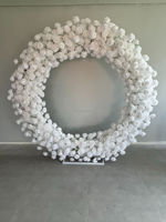 M36 Articles de Fête Décoration Rose en Soie Blanche Fleurs Artificielles Cercle Rond Toile de Fond Arche Décoration de Scène pour Mariage