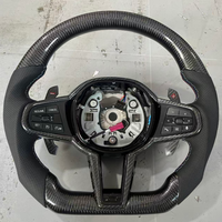 Volant en fibre de carbone véritable avec palettes de changement de vitesse pour BMW G20 G28 G30 G38 G01 G02 G05 G06 G07 G11 G12 G15 G32 M3 M4 M5 M6 M8