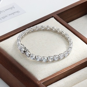 MEENOY para pulsera de tenis de Plata de Ley 925 certificada de 10g para mujer, forma de bola de circón, ajuste de garra, regalos de moda, fiestas, bodas - Product Image 4