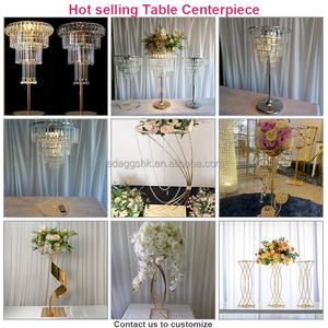LEDA Nouvelle Tendance Centre de Table de Luxe Support à Fleurs en Métal Doré pour Mariage - Product Image 6
