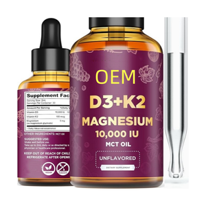 Gotas OEM de vitamina D3 y <span class=keywords><strong>K2</strong></span> líquida vegana de etiqueta privada con suplementos de glicinato de magnesio Gotas <span class=keywords><strong>VIT</strong></span> D3 <span class=keywords><strong>K2</strong></span> - Product Image 1