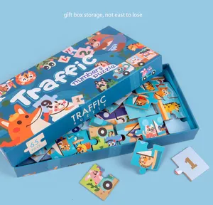 Houten Speelgoed 3 Thema 'S Kinderen Educatieve Puzzel 3d Puzzel Puzzel Creatieve Strip Puzzel Speelgoed Geschenkdoos Voor Jongens En Meisjes