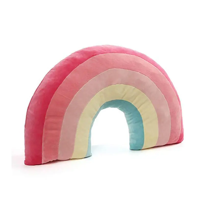 2024 Hot Sale Factory Custom Cute Plush Cushion Toy Stuffed Rainbow Soft Plush Pillow for Kids