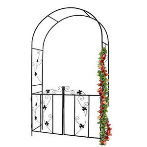 Vendita calda mobili da giardino struttura in acciaio verde arco in acciaio porte d'ingresso anteriori in ferro battuto Villa doppio cancello disegni - Product Image 4