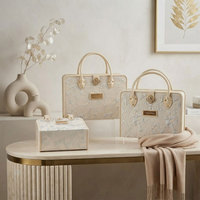 Boîte cadeau de luxe personnalisée style sac à main, étui d'emballage pour bijoux en tissu gaufré, boîte élégante et portable pour mariage, cosmétiques