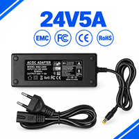 Adaptateur Secteur Commutable de Bureau 24V 5A 120W AC/DC avec Connecteurs DC Multiples 5.5x2.5mm pour Décodeur, Routeur, LED - Vente en Gros Personnalisée