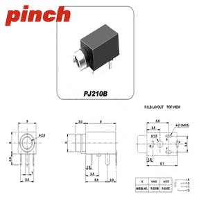 Conector de Audio Pinch PJ210B de 2.5mm, 3 Pines, Horizontal, para Teléfono - Product Image 1
