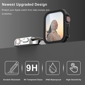 กรอบกันกระแทกกระจกเทมเปอร์กันน้ำสำหรับ <span class=keywords><strong>Apple</strong></span> Watch Series 9 8 <span class=keywords><strong>7</strong></span> 6 41มม. <span class=keywords><strong>45</strong></span>มม. - Product Image 4