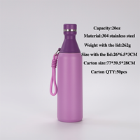 Bouteille d'eau isotherme en acier inoxydable ISUB 25 oz avec sangle de transport en silicone, gourde sous vide sans BPA, vente en gros, logo personnalisé