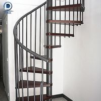 Escalier en colimaçon de luxe modèle Prima 022 avec éclairage LED, rampe en aluminium, utilisation en villa, installation DIY, intérieur, hôtel, moderne