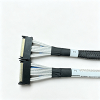 Câble interne SAS certifié UL pour serveur d'entreprise, faisceau de câbles SFF-8482 double port avec gaine tressée, assemblage pour centre de données