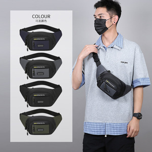 Men's Chest Bag Oxford Cloth Multi Layer Durable Outdoor Crossbody Bag Gray Black Military Green Dark Blue - Product Image 1