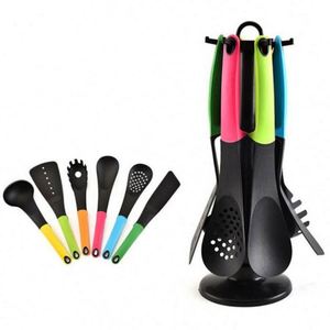Colorful Nylon Handle Durable Eco-Friendly 7-Piece Cooking Shovel Spoon Kitchenware <b>Set</b> with Small Tools That Do Not Stick <b>Pot</b> - Product Image 1
