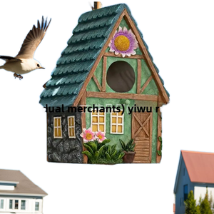 Casa <span class=keywords><strong>de</strong></span> pájaros <span class=keywords><strong>de</strong></span> resina con etiqueta personalizada Pastoral para jardín al aire libre con cierre <span class=keywords><strong>de</strong></span> botón para dueños <span class=keywords><strong>de</strong></span> mascotas - Product Image 2