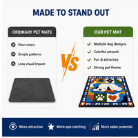 Tapis pour animaux de compagnie lavable à imprimé animal chien de dessin animé, tapis en peluche touffeté avec dos antidérapant en caoutchouc, décoration intérieure, vente en gros, approvisionnement en vrac