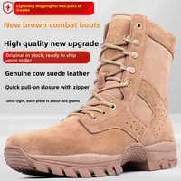 Bottes de randonnée tactiques marines imperméables et résistantes aux perforations en nylon polyamide marron pour hommes WANZHUO