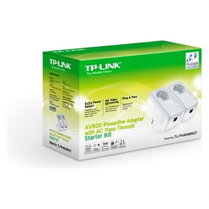 Kit de Inicio Power line AV600 Nano con Presa Passante Plateado y Blanco TL PA4010PKIT - Product Image 3