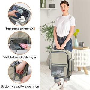 Estantes de Viaje Colgantes Portátiles, Cubos de Embalaje Plegables, Organizador de Equipaje de Viaje con Cierre de Cremallera, Diseño Simple con Patrón de Letras - Product Image 4