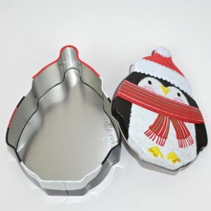Cute Penguin Christmas Irregular Shaped <b>Tin</b> Can Food Grade Metal Gift <b>Tin</b> for <b>Chocolate</b> Sweets - Product Image 4