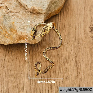 Boucles <span class=keywords><strong>d</strong></span>'oreilles Dragon Volant Rétro Punk Gothique pour Hommes et Femmes, Bijoux de Style Exagéré - Product Image 3