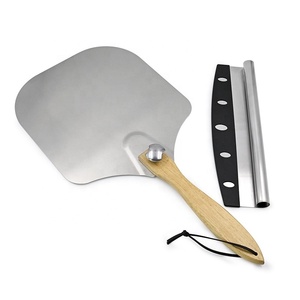 Pala per <span class=keywords><strong>Pizza</strong></span> da 12 Pollici con Taglierina per Cuocere e Affettare <span class=keywords><strong>Pizza</strong></span> Fatta in Casa, Set Pala per <span class=keywords><strong>Pizza</strong></span> 2 in 1 in Alluminio - Product Image 1