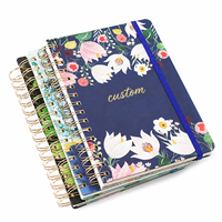 Carnet d'étudiant en stock avec motif imprimé et élastique, format A5, pour la salle de classe, fabriqué en usine