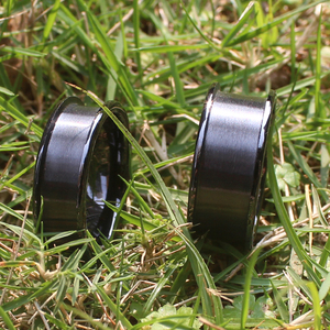 Bán Buôn 10Mm Màu Đen Trắng Gốm Gốm Thép Không Gỉ Titan Tungsten Vòng Lõi Trống Cho Inlay Shell DIY Đồ Trang Sức Ban Nhạc - Product Image 2