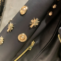 Veste en cuir de mouton véritable de qualité supérieure, veste de motard pour femme, veste luxueuse à clous dorés