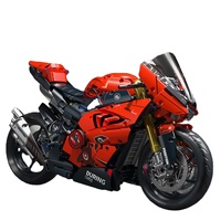Stok Tersedia CPSIA1:5 Blok Bangunan Kit Sepeda Motor Detail Realistis Puzzle Rantai Roda Belakang Mainan Edukasi Konstruksi