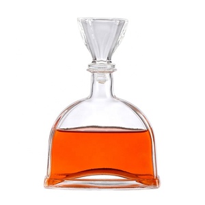 Hot bán buôn phẳng Glass Wine Bottle cho Tequila Brandy Whisky tinh thần trắng với vít cap - Product Image 1