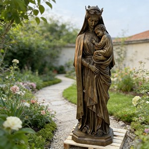Estatua Antigua <span class=keywords><strong>de</strong></span> Metal <span class=keywords><strong>de</strong></span> la Virgen María, Tamaño Real, <span class=keywords><strong>Bronce</strong></span>, Nuestra Señora <span class=keywords><strong>de</strong></span> la Misericordia, Decoración Religiosa Personalizada para Iglesia u Hogar, Escultura <span class=keywords><strong>de</strong></span> María - Product Image 1