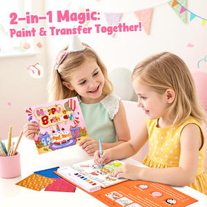 كتب تلوين مائية سحرية لطيفة من جويكات مع ورق نقل لامع للأطفال من عمر <span class=keywords><strong>3</strong></span> سنوات فما فوق - Product Image 2