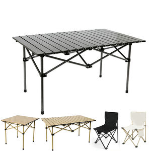 Table pliante en aluminium à prix d'usine, portable, réglable, pour pique-nique en plein air, durable, avec ensemble de chaises - Product Image 1