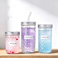 Verre à cocktail Mason Jar 100ml-500ml avec bouchon à vis hermétique pour thé et boissons pré-mélangées, personnalisable, transparent