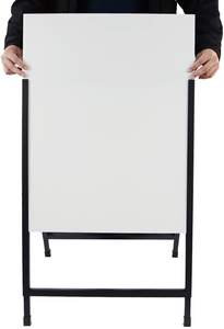 Support de signe de cadre en A en métal de revêtement de poudre noire portatif signe de trottoir de publicité extérieure ronde marketing d'Amazon - Product Image 3