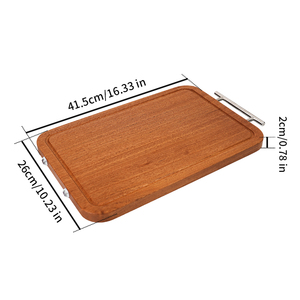 <span class=keywords><strong>Planche</strong></span> à découper professionnelle en <span class=keywords><strong>bois</strong></span> avec poignée en métal, 16 pouces, en <span class=keywords><strong>bois</strong></span> de Sapele, avec rainure de récupération des liquides, neuve - Product Image 3