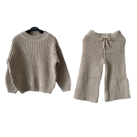 Ensemble de costume à manches longues pour bébé et enfant, pull tricoté, neutre, personnalisé, hiver