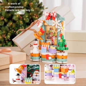 Ensembles de blocs de construction 3D éducatifs pour enfants, modèles créatifs de bonhomme de neige de Noël, ornements, cadeaux en plastique en gros, petits - Product Image 2