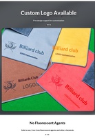 Serviette en tissu suédé pour billard avec logo personnalisé, double face, accessoire d'entretien et de nettoyage pour table de snooker/pool