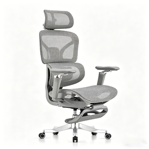 Fauteuil de bureau Sinonis de luxe moderne ergonomique avec dossier haut, accoudoirs rabattables, siège pivotant exécutif, inclinable à 360° en tissu - Product Image 1