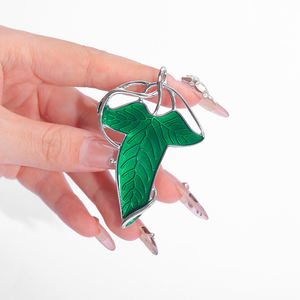 Broches en émail à feuilles vertes inspirées des films fantastiques, style elfique, badge de revers, bijoux, cadeau pour les fans et les amis - Product Image 4