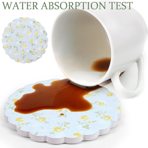 Dessous de verre absorbants Tapis de <span class=keywords><strong>tasse</strong></span> résistant à la chaleur Tapis de protection de <span class=keywords><strong>table</strong></span> pour <span class=keywords><strong>tasse</strong></span> à café à la maison - Product Image 4