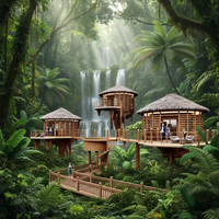 Expérience de camping de luxe en cabane de safari dans le désert personnalisée, villa en bois, chambre de camping, design moderne écologique à installation rapide