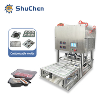 Scelleuse automatique rapide Shuchen pour barquettes de viande et fruits de mer, machine à sceller les barquettes de haute productivité pour conserves et films alimentaires